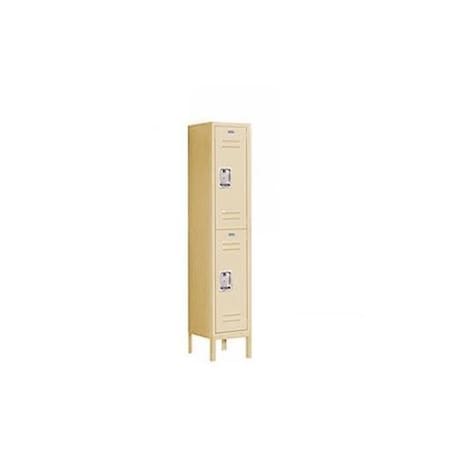 Salsbury Industries Salsbury Industries 62155TN-U 12 in. W x 66 in. H x 15 in. D Standard Metal Locker-Double Tier-1 Wide-Tan-Unassembled 62155TN-U